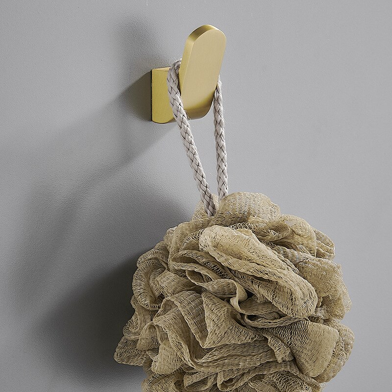 Crochet mural en laiton brossé pour serviette de bain | Crochet noir/blanc pour Robe de cuisine, porte-chapeau pour clés, crochet à vêtements 5 couleurs