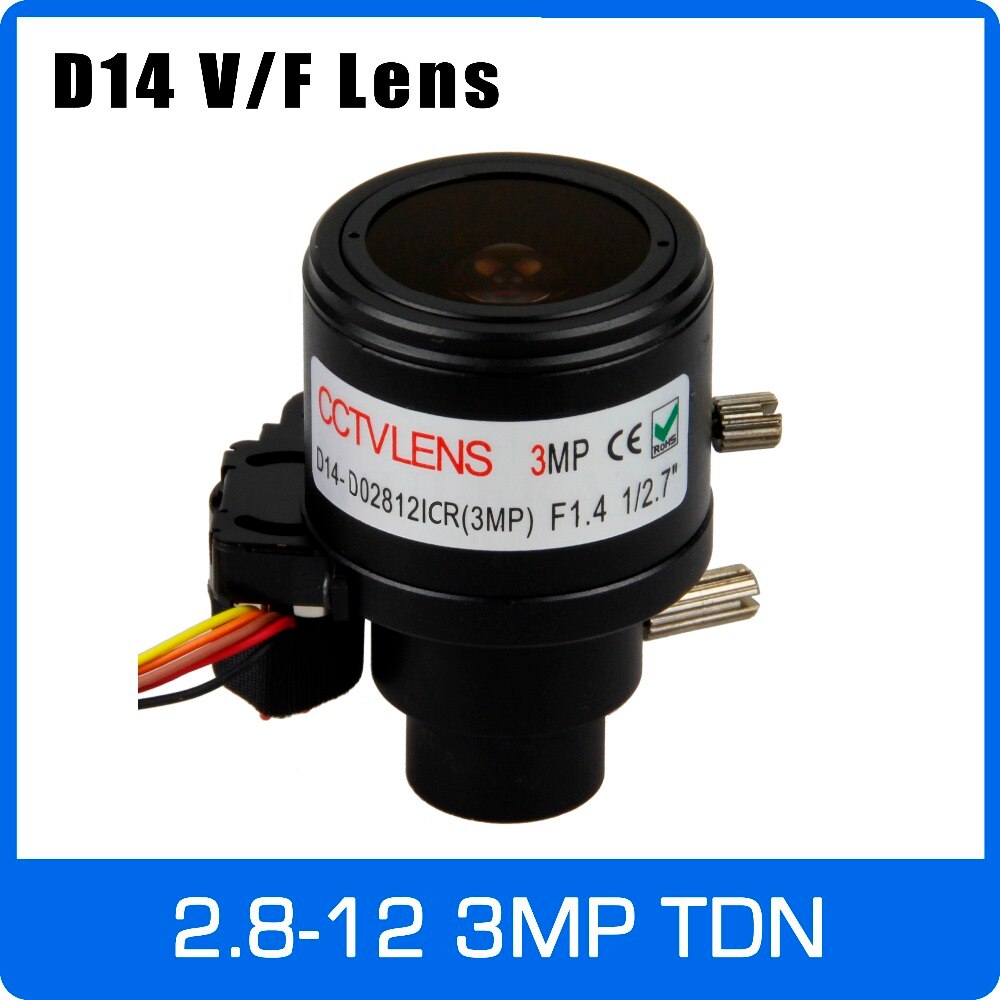 3Megapixel Varifocal CCTV Lens 2.8-12mm D14 Mount 1/2.7 inch with IR-CUT and DC-IRIS For 720P/1080P IP/AHD CCTV Camera