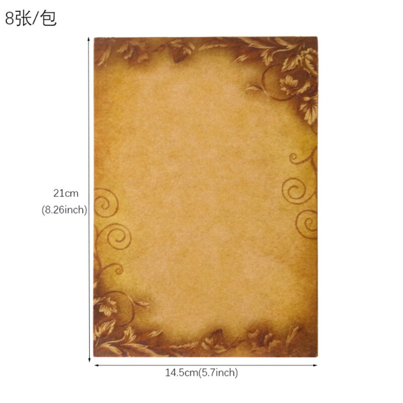 8pack Vintage Kraft Envelope Letter Pad Set Valentine's Day Love Letter Invitation Envelopes Writing Paper