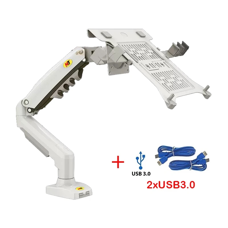 2 en 1 NB F80 + FP-2 pour moniteur 17-30 "+ 10"-17 "support de bureau pour ordinateur portable support de montage pour ordinateur portable pince pour ordinateur portable: Argent