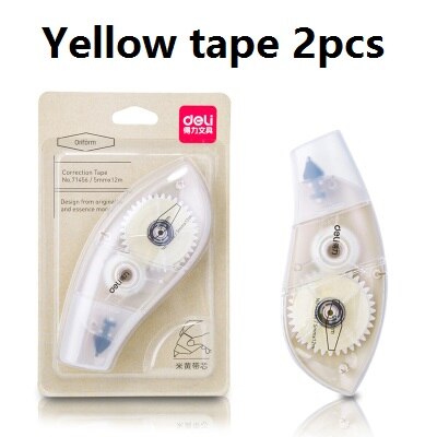 12M Light Yellow Correction Tape Not White Suitable For Light Yellow Paper Modify Mistake Students School Supplies 71456: 2pcs