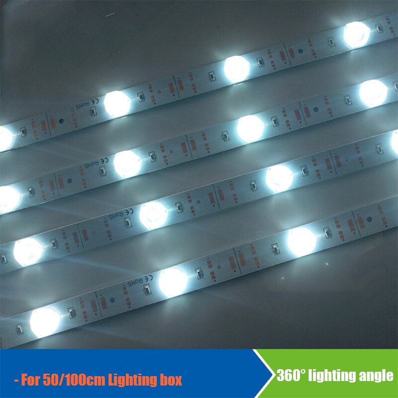 5 pcx 47/95cm ledet bakgrunnsbelysning 360 ° linse stripe høy lys 12v 6/12 leds 6/12w smd 3030 ledet stiv stripe til reklame lysbokser