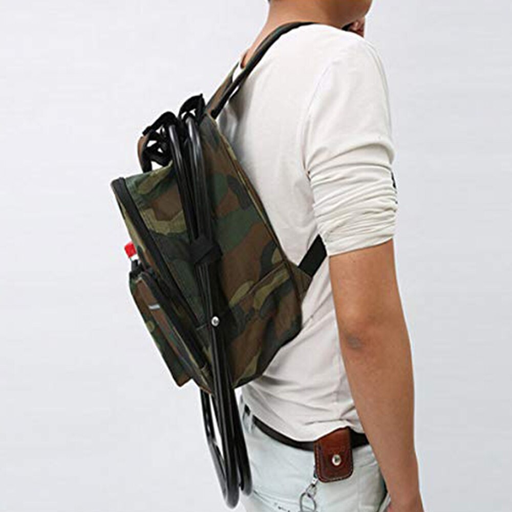 Sfit Folding Camping Fishing Chair Backpack Stool Backpack With Cooler Insulated Picnic Bag Hiking Seat Camouflage Table Bag