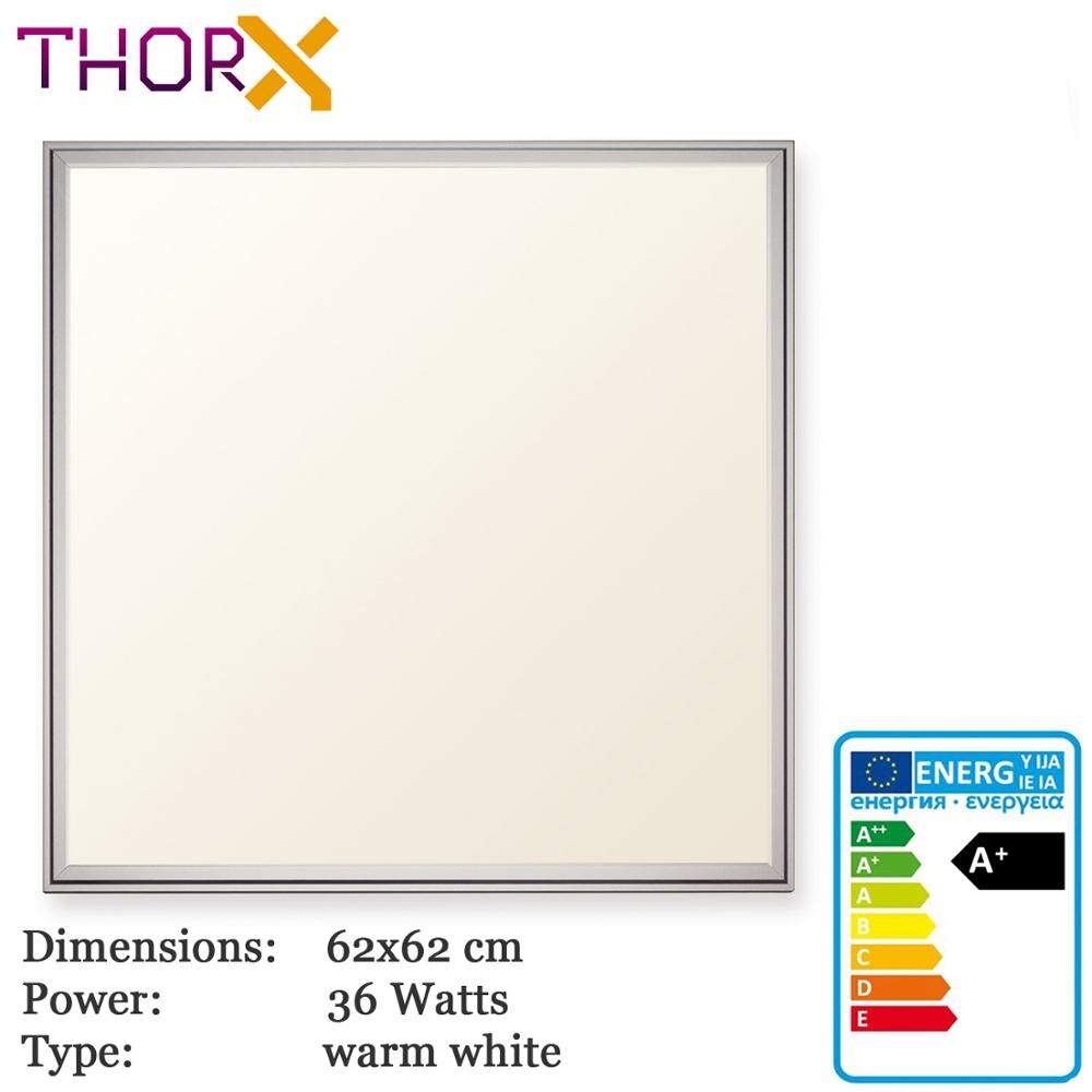 ThorX 62x62 cm Ultraslim LED Panel - 36 W, 3000 Lm with led driver 100-240V, cool/warm/neutral Japan Korea fast: Warm 62x62 / 36W Dimmable