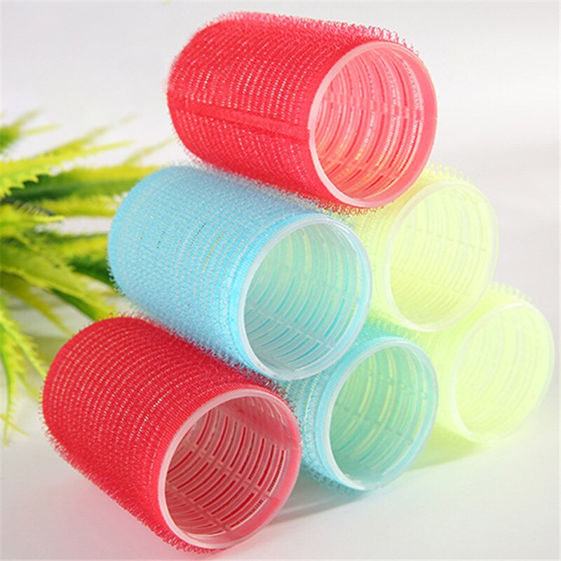 6 stuks haarrollers, krulspelden, zelfklevende rollers, thuisgebruik krulspelden, haarkleverige stylingtools voor haarverzorging