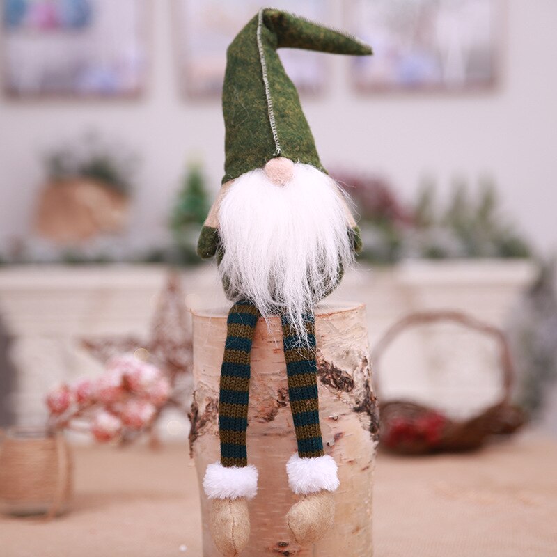 Juledukke legetøj julemanden snemand elg juletræ hængende ornament dekoration til hjem xmas fest jul: Grøn