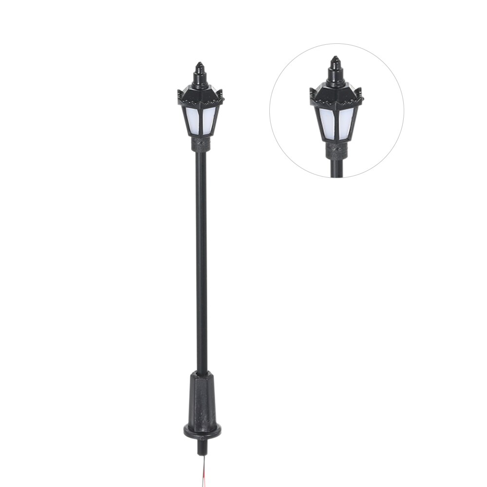 Lámpara de calles con de 20 piezas, luces callejeras para maquetas, diferente escala, tren ferroviario, patio de recreo, paisaje Led: Blanco