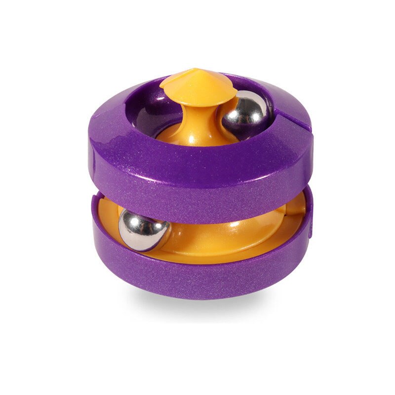 Stress Relief Cube Rotierenden Marmor Track Metall Perle Orbit Fingertip Unendlichkeit Spinner Entlasten Zappeln Flipper Puzzle Spielzeug für Kinder: 3orbit bright purple