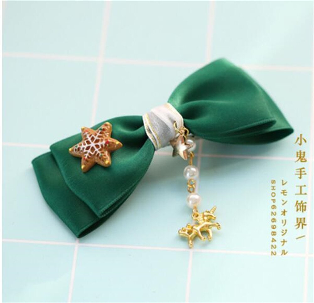 Kerst Kwastje Strik Trim Lolita Meisje Hoofddeksels Haar pin Kimono Badjas JK Haar Accessoires Decoratie Hoofdtooi B591: color 7