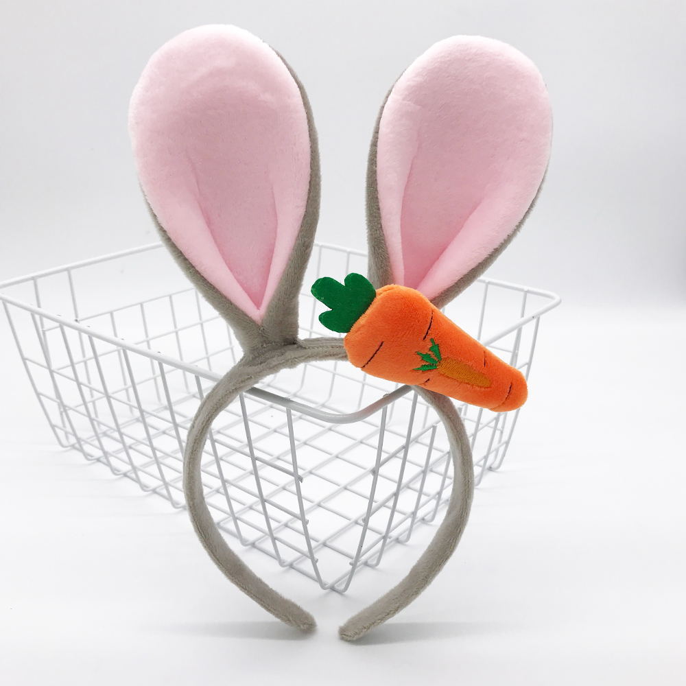 Diadema con Orejas de conejo de Pascua, aro para el pelo con Orejas de conejo de peluche, decoraciones para , diademas para adultos de Pascua, suministros para de Cosplay para niñas: Caqui oscuro
