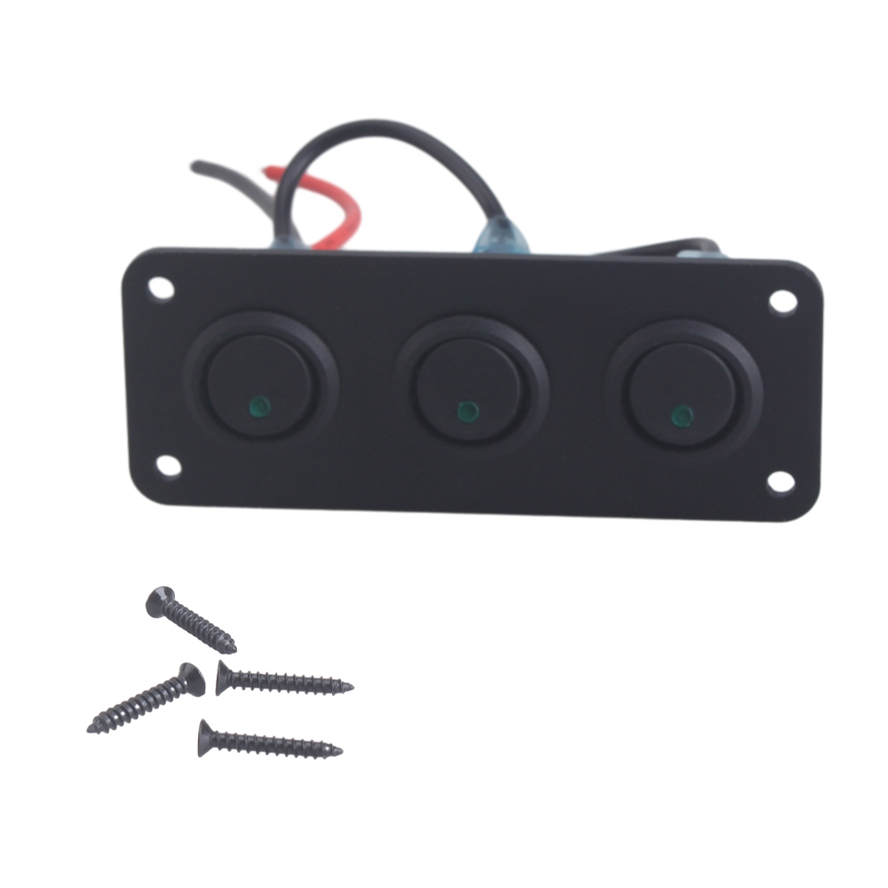 Panel de interruptor de palanca Universal de 12V, 1-5 entradas, USB, para coche, barco, camión, RV marino, accesorios de estilo LED azul, interruptor basculante marino: Multicolor