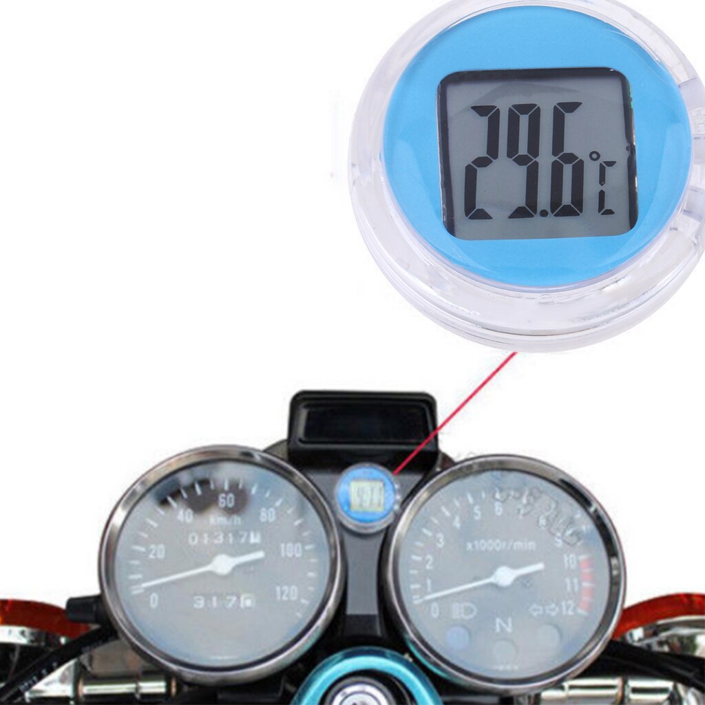1 Piece Motorcycle Bike Electronic Temperature Meter Gauge Mini Digital Thermometer Plastic 1.3 x 1.3 cm