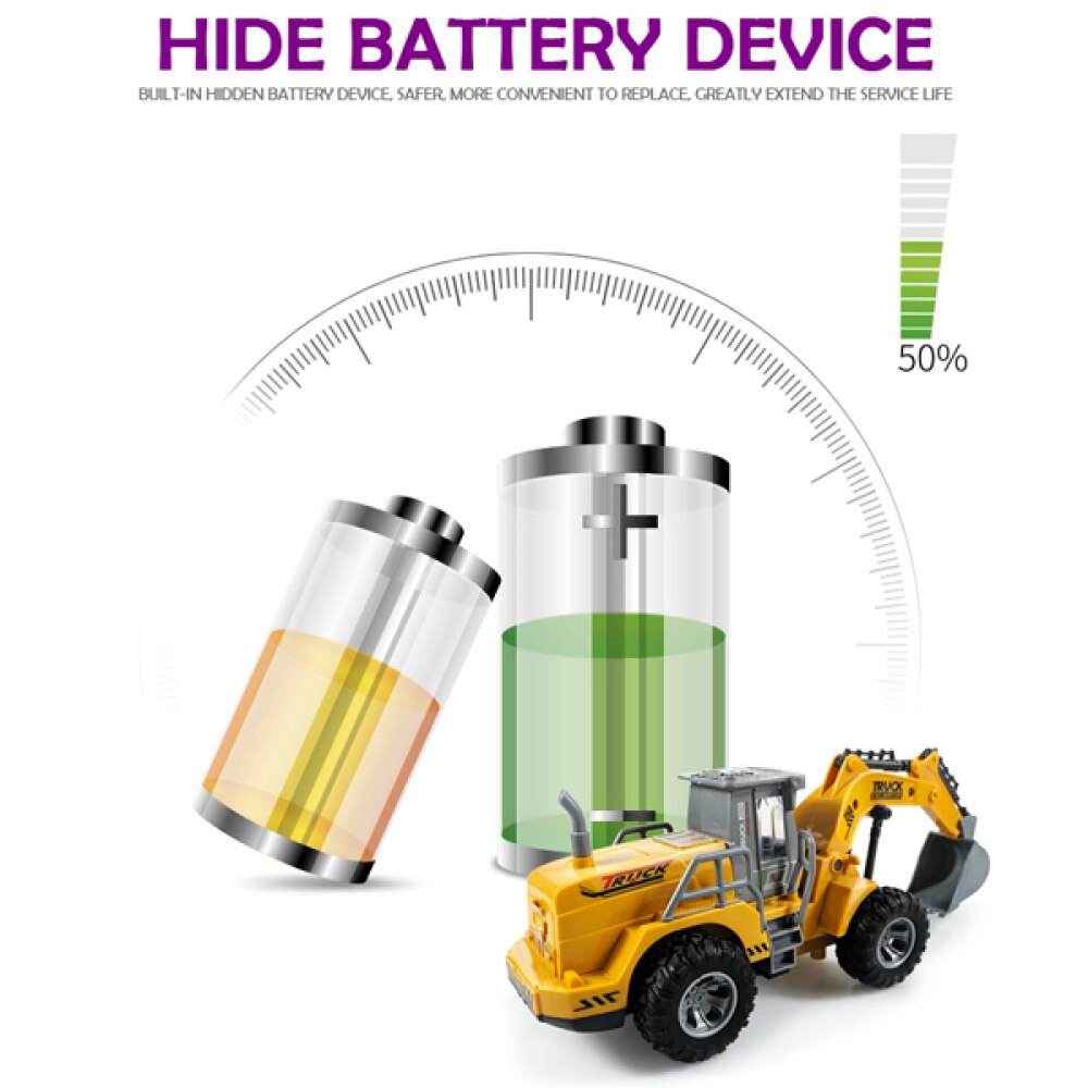Afstandsbediening Auto Speelgoed Voor Jongens 4 Kanaals Rc Graafmachine Speelgoed Bouw Tractor