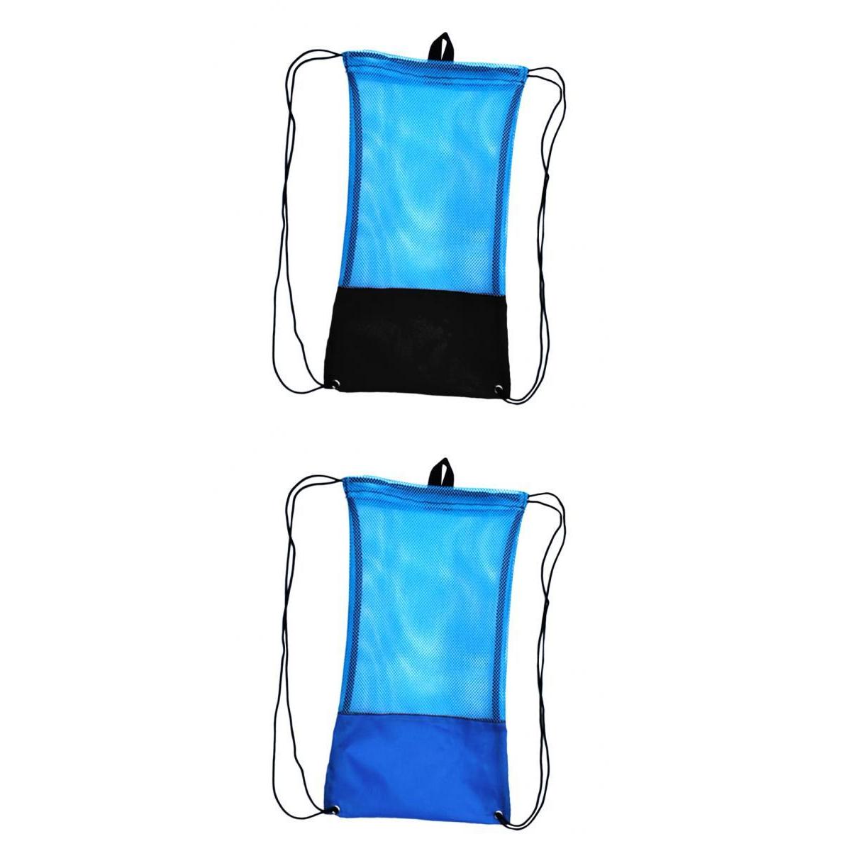Lot 2 mesh gear bag schouderrugzak voor duiken, snorkelen, zwemmen, strand en sportuitrusting