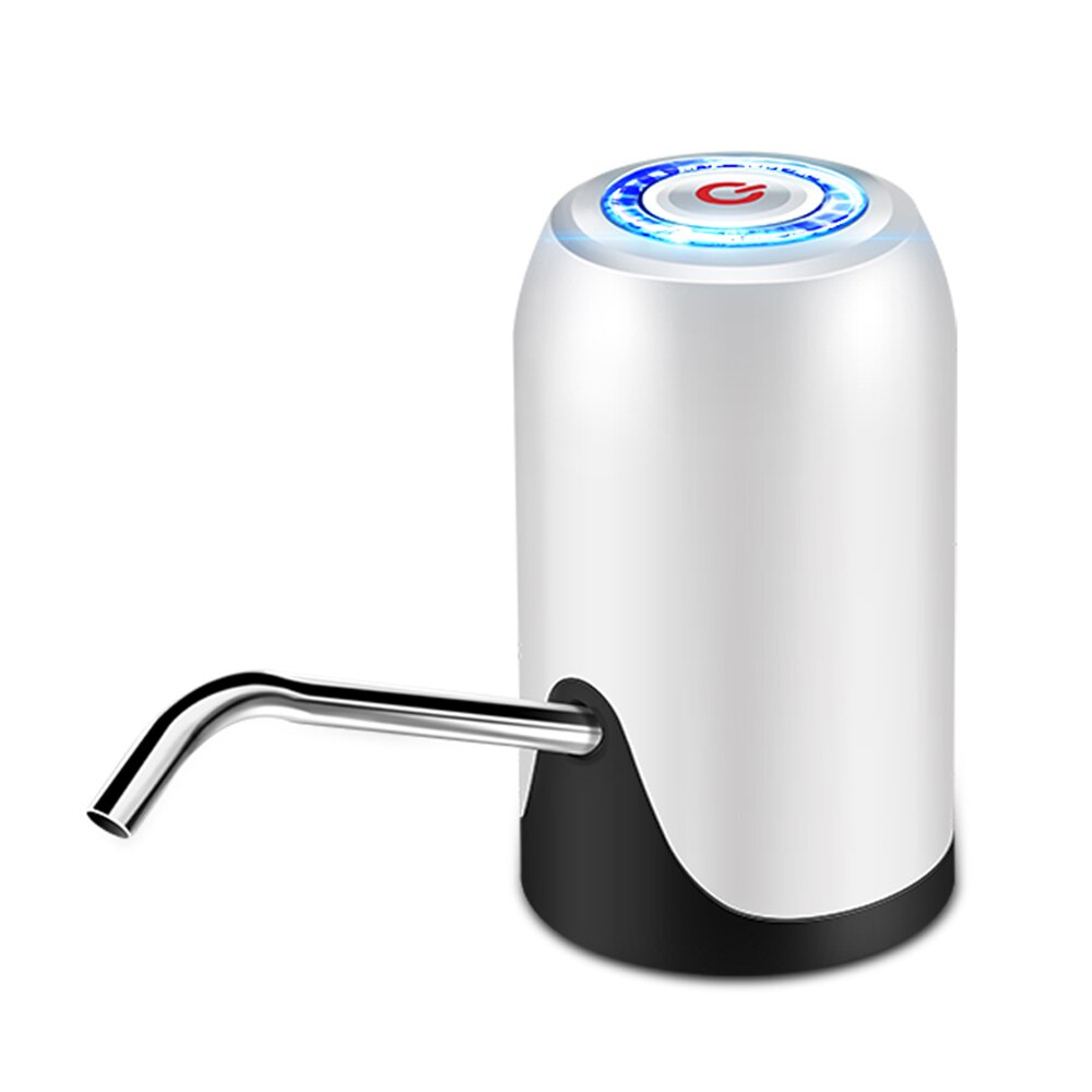 Vandflaskepumpe, usb-opladning automatisk drikkevandspumpe bærbar elektrisk vanddispenser vandflaskekontakt: Hvid