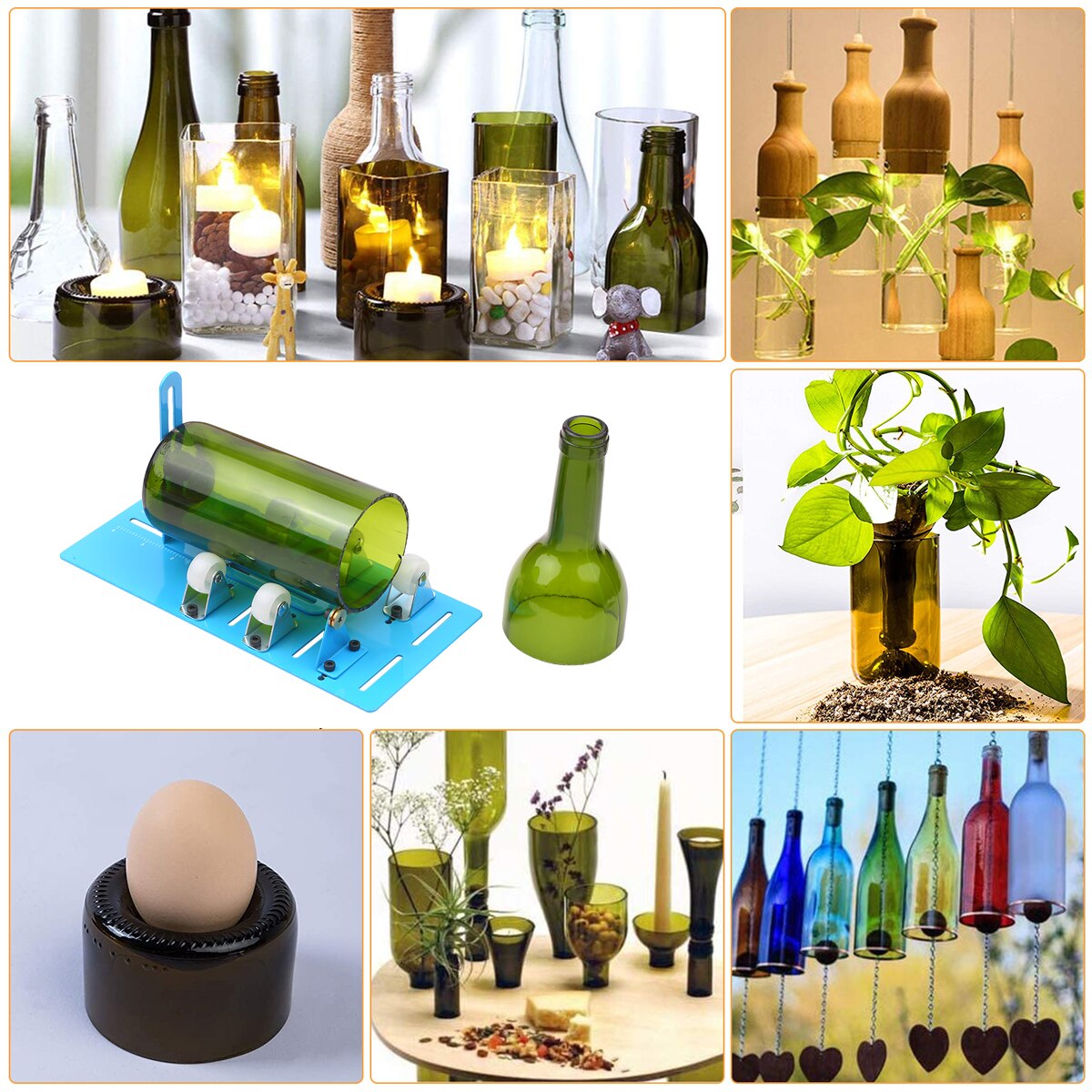 Glass Bottle Cutter DIY Machine For Cutting Wine Beer Whiskey Alcohol Champagne Craft Gloves Glasses Accessories Tool Kit