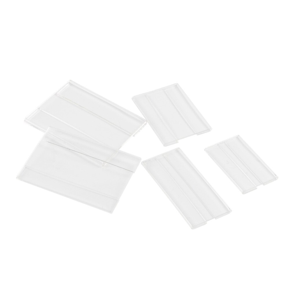 C Shape Acrylic Crystal Clear Price Tag Clip Sign Card Holder Table Desk Top Menu Display Label Racks Info Ticket Frame Flat