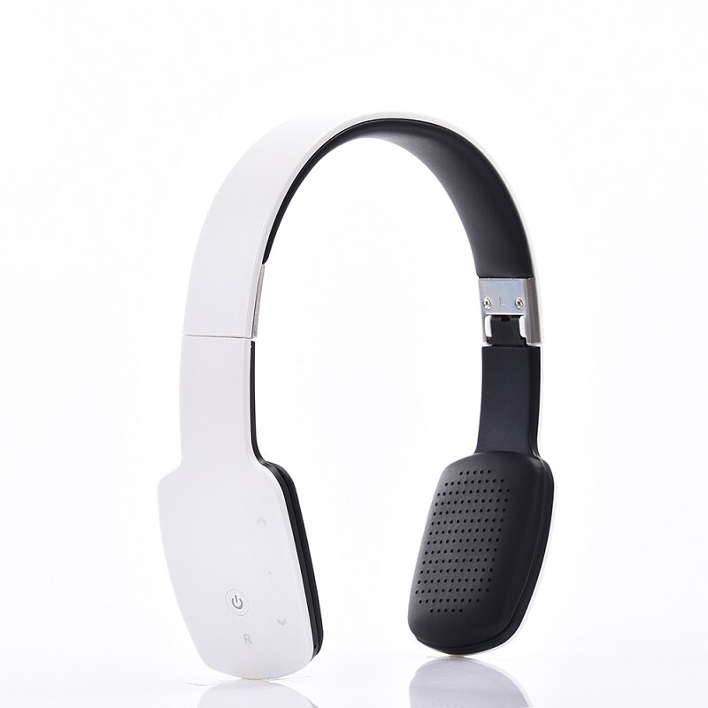 Casque sans fil 3.5mm ligne en Bluetooth pliable casque sport stéréo casque avec micro mains libres fone de ouvido Bluetooth: WHITE