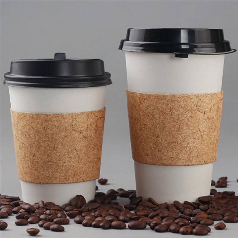 50/100 Pcs Wegwerp Beker Papier Covers Anti-Broeien Warmte-Isolatie Cup Houders Cup Beschermende Voor Thee Winkel Sap koffie