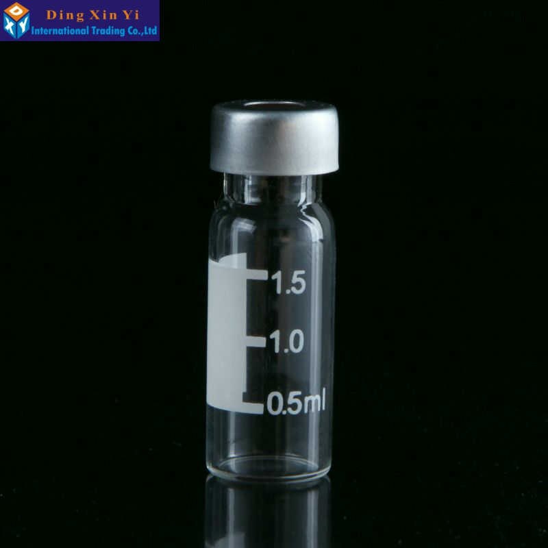 100/lot 1.5/2ml autosampler headspace vials HPLC Transparent Top jaw chromatographic bottle, Suitable for Agilent Waters Varian