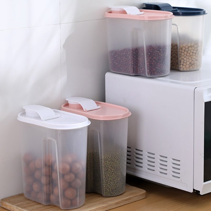 Storage Cans Set Of Bulk Cans 4 Pieces with Hinged Lids 2.6 + 1.8 Liters Recyclable Transparent Storage Bulk Cans