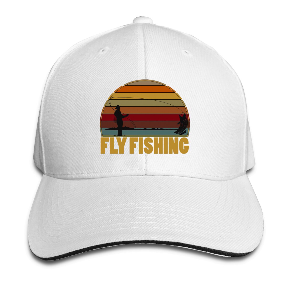 Flyfishing fisherman baseball cap mænd hætter farver kvinder sommer snapback fiskeri hætter: Hvid