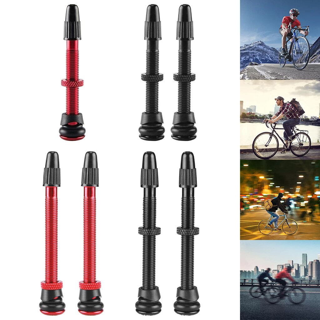 1 Paar Tubeless Stem Presta Ventiel Voor Road Mtb Bike 58/72Mm Aluminium Repareren Elements Tubeless Band tyre