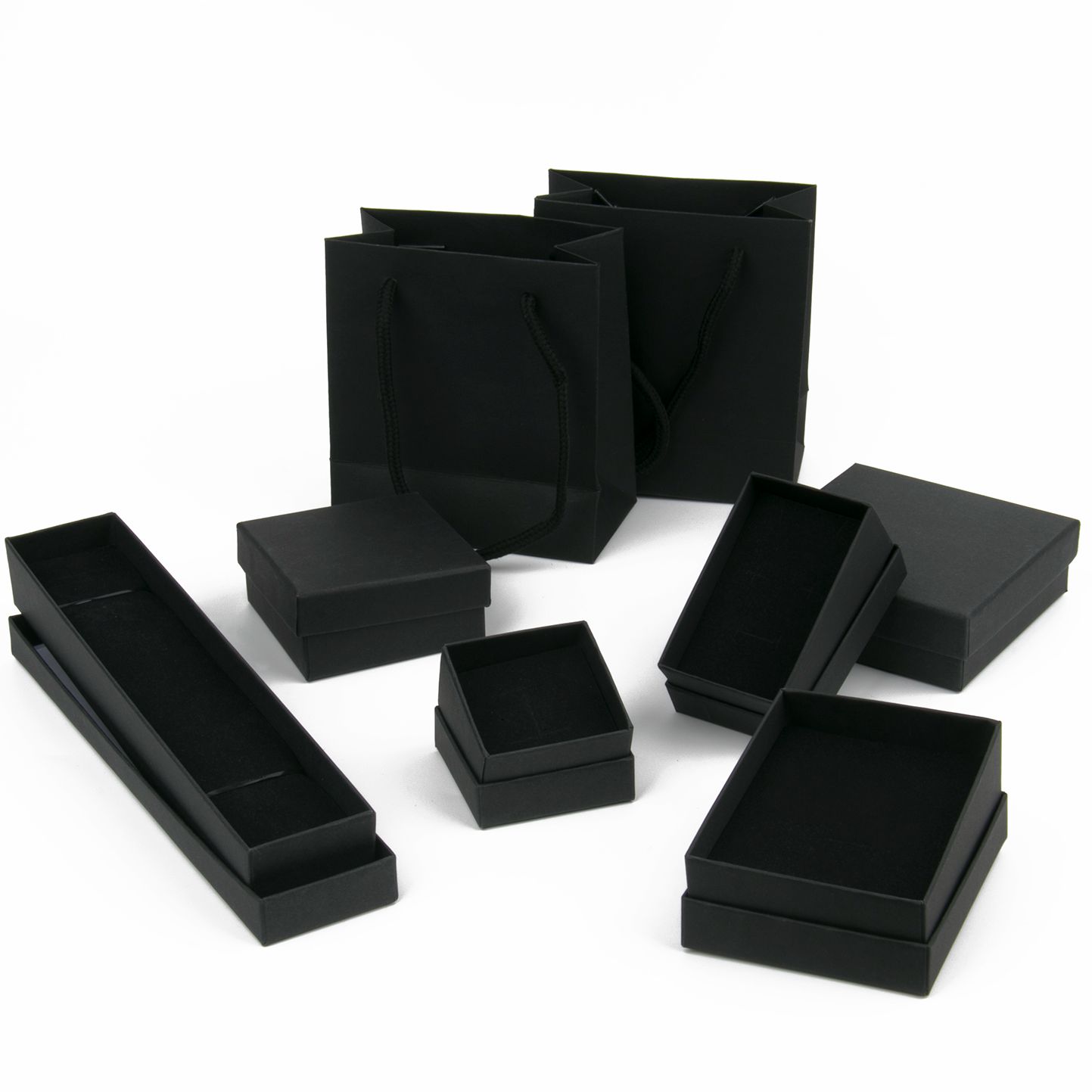 Caja de cuadrada negra para exhibición de joyería, organizador de compromiso para anillo, pendiente, broche, collar, pulsera, cajas de embalaje, 1 Uds.