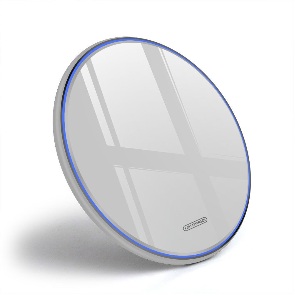 10 w carregador sem fio qi para blackview bv9900 bv9900 pro/bv9800 bv9800 pro almofada de carregamento rápido indução carregador sem fio: WHITE