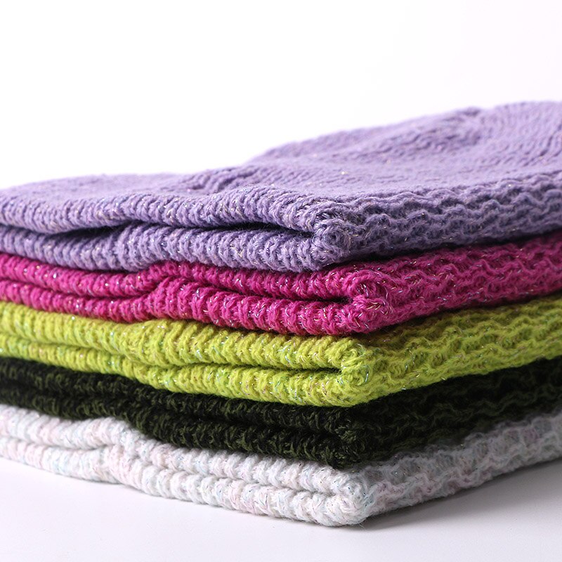 Todelt tørklæde og hue kvinder hue hue strikket kalot efterår vinter varme casual hatte unisex hold elastiske hatte udendørs