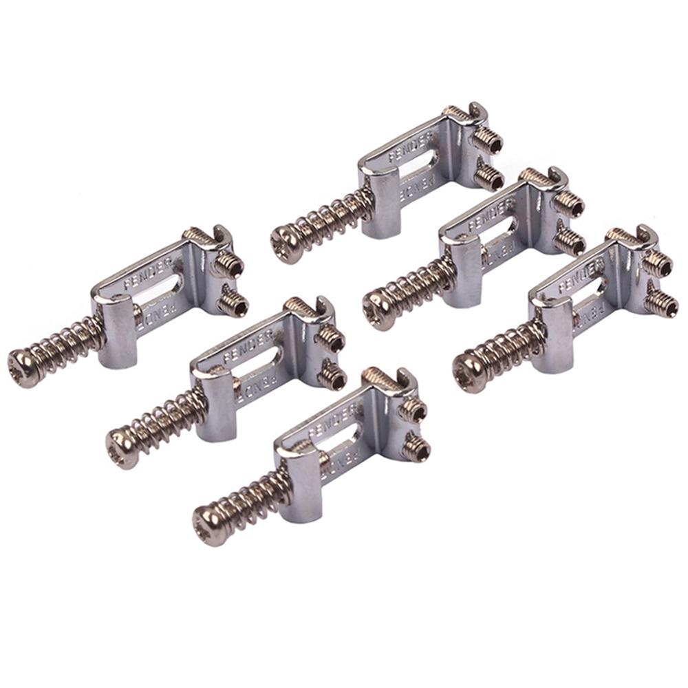 Silletas de puente para guitarra eléctrica rodillos de níquel, Tremolo, silletas de puente para Stratocaster Telecaster, 6 unidades