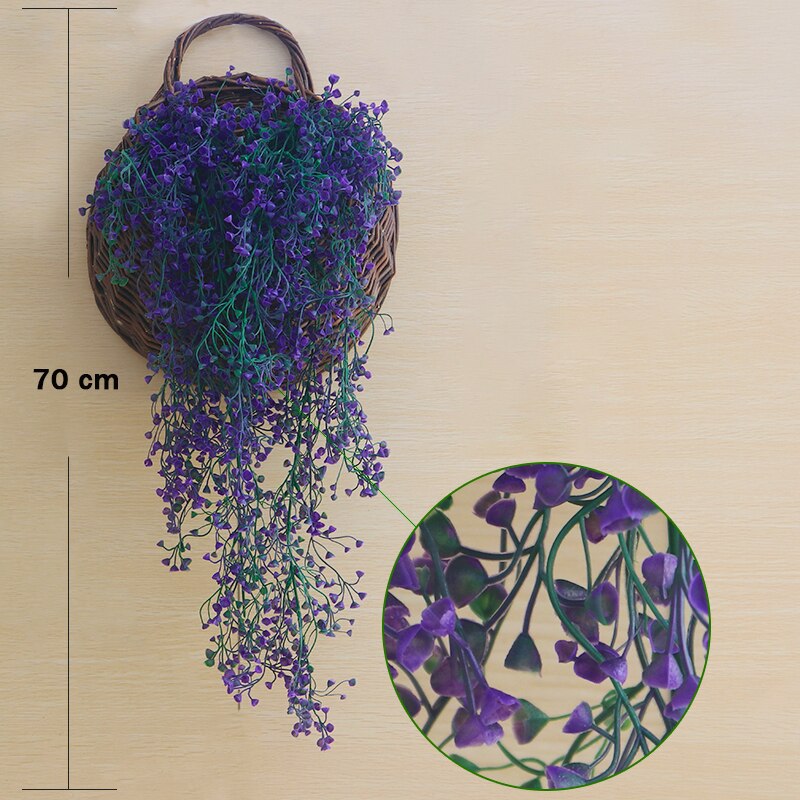 2PCS Artificial Hanging Plants Gypsophila 120CM PP Plant Greenery Green Leafs wall decor bathroom accessories: SMTJZL002