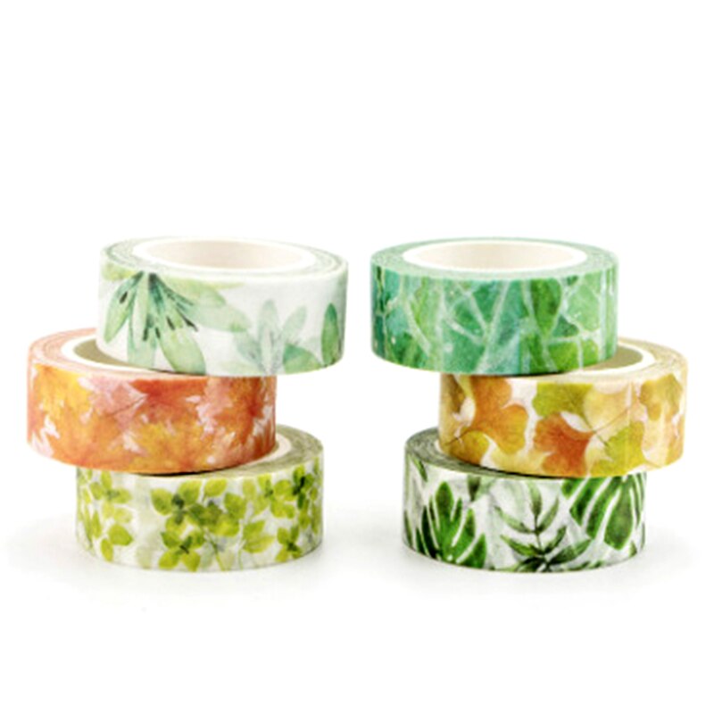 Romantic Floral Paper Washi Tape 15mm*7m Flowers Masking Tapes Decorative Stickers DIY Album Decoration
