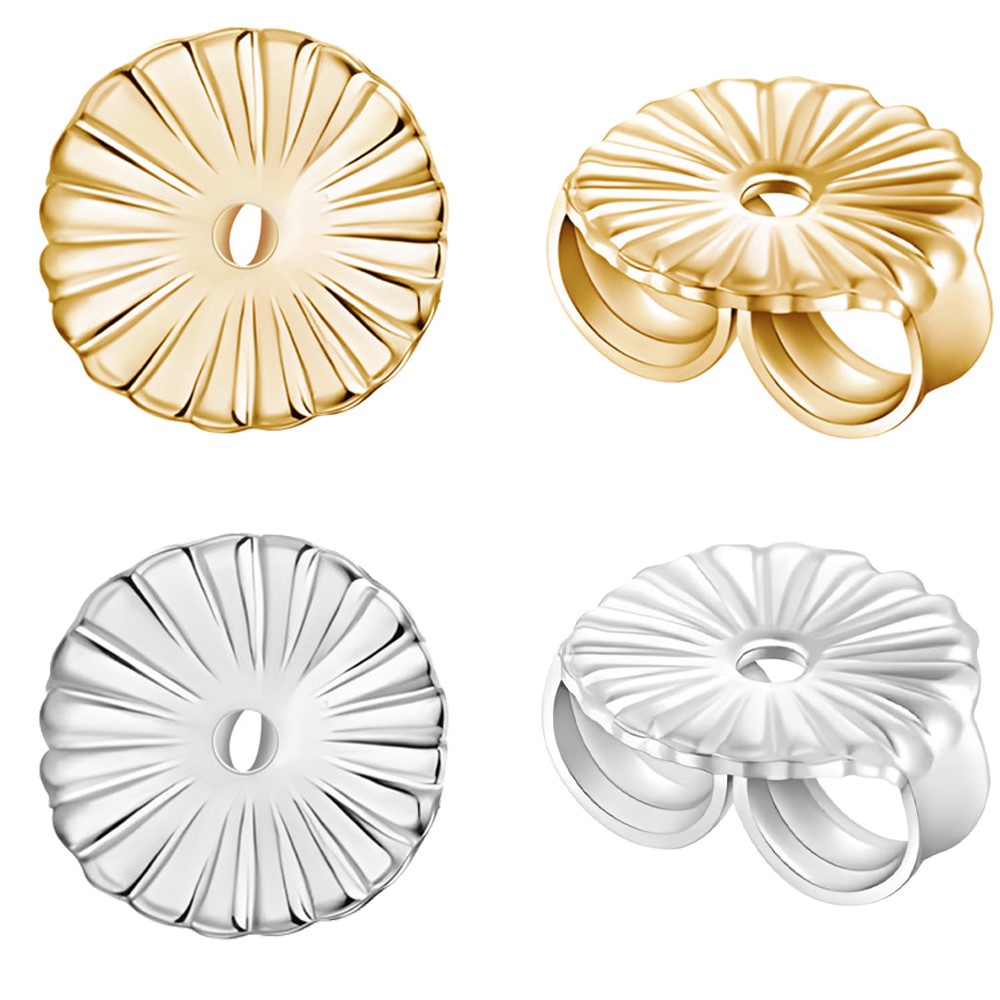 10Pcs/Lot 925 Silver 8K Gold Copper Flower Earring Backs For Earrings Jewelry Hypoallergenic Replacement Secure Earring Lifters