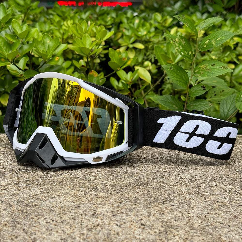 100 motorcykelbriller beskyttelsesbriller motocross beskyttelsesbriller hjelm mx moto dirt bike atv ski udendørs sport glas scooter beskyttelsesbriller maske: Brun