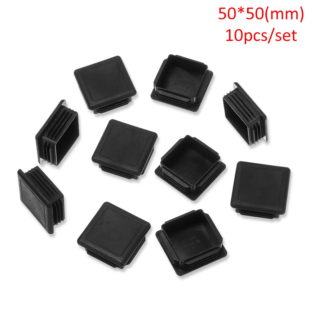 10pcs/set Square Blanking End Caps Plastic Furniture Feet Caps Protector Chair Leg Caps Floor Protection Furniture Accessories: 50x50mm