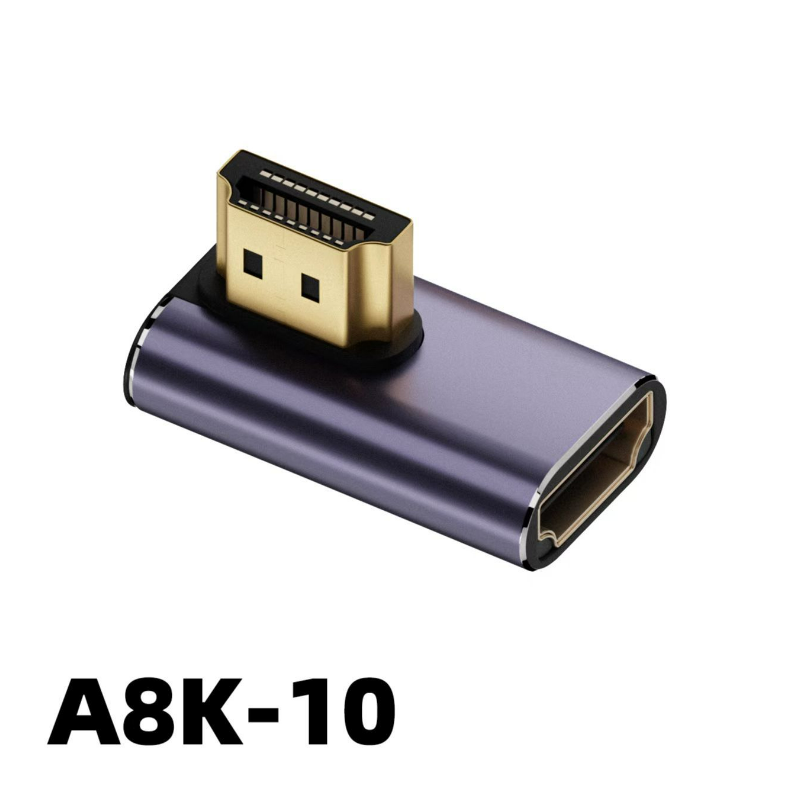 8k 4K 120Hz 270 90 graden schuine adapter Mini Micro naar HDMI-compatibel U-vorm L-type HDMI-splitter Man-vrouw-converter: Sky Blue
