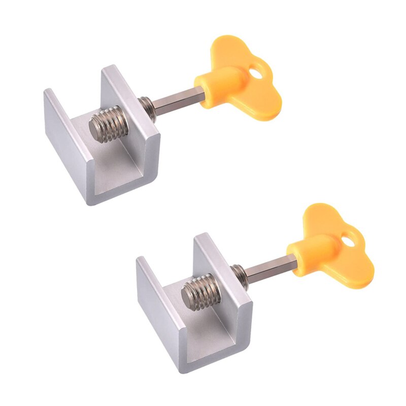 1/4/6 Sets Window Locks Window Door Frame Security Locks with Key Heavy Duty Aluminum Alloy Sliding Window Stops for Home Office: 2 pieces