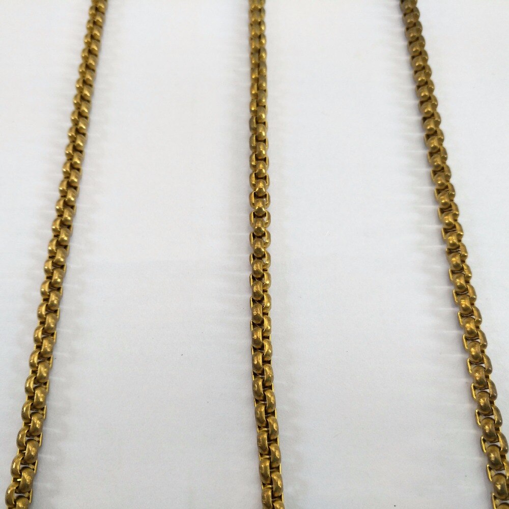 3mm Diameter original raw Solid Brass BOX chain Link Chains Metal Cords for Diy Accessories handmade Making