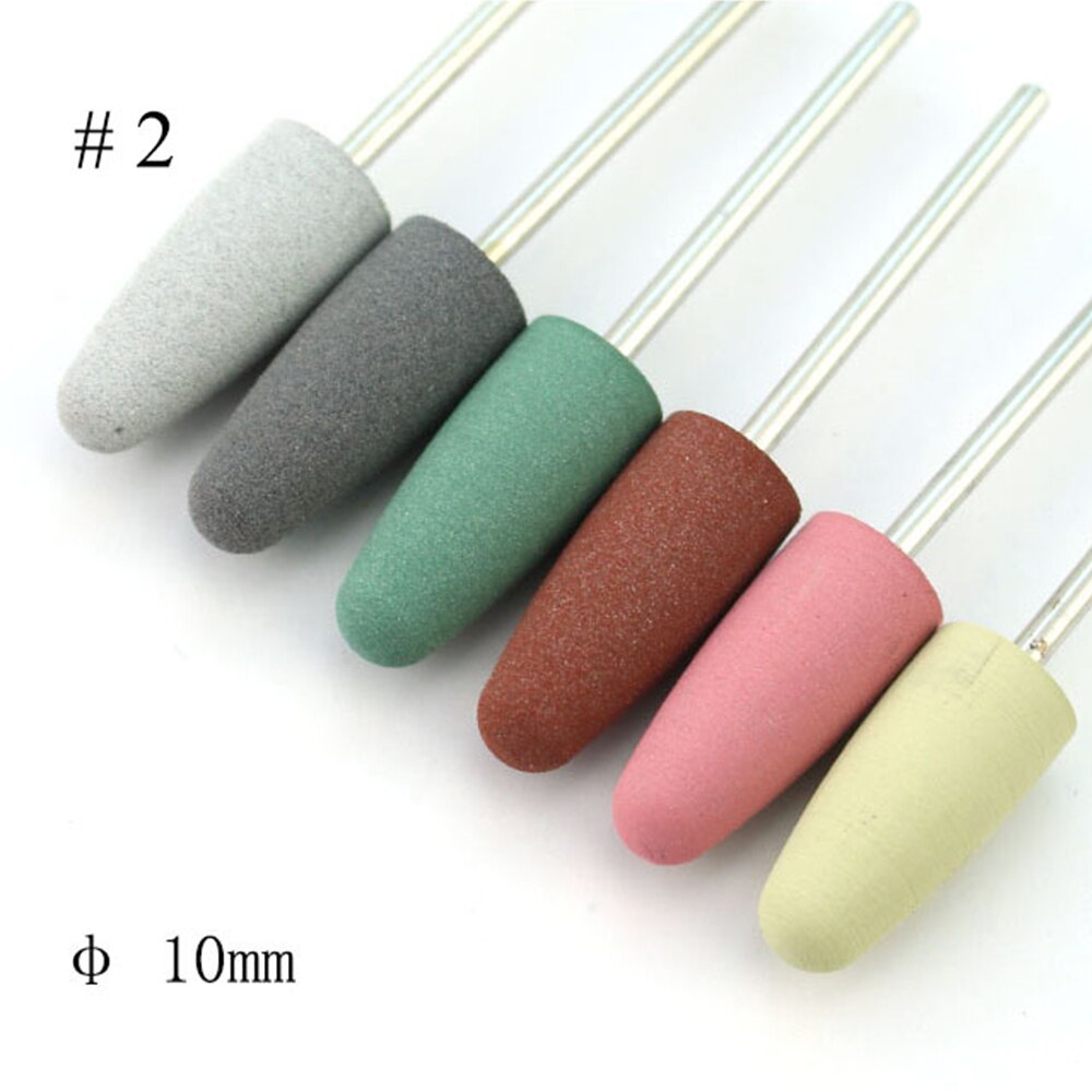 Juego de fresas rotativas de silicona para uñas, juego de 6 brocas de colores para limpieza de cutículas y pedicura, accesorio de la máquina para manicura