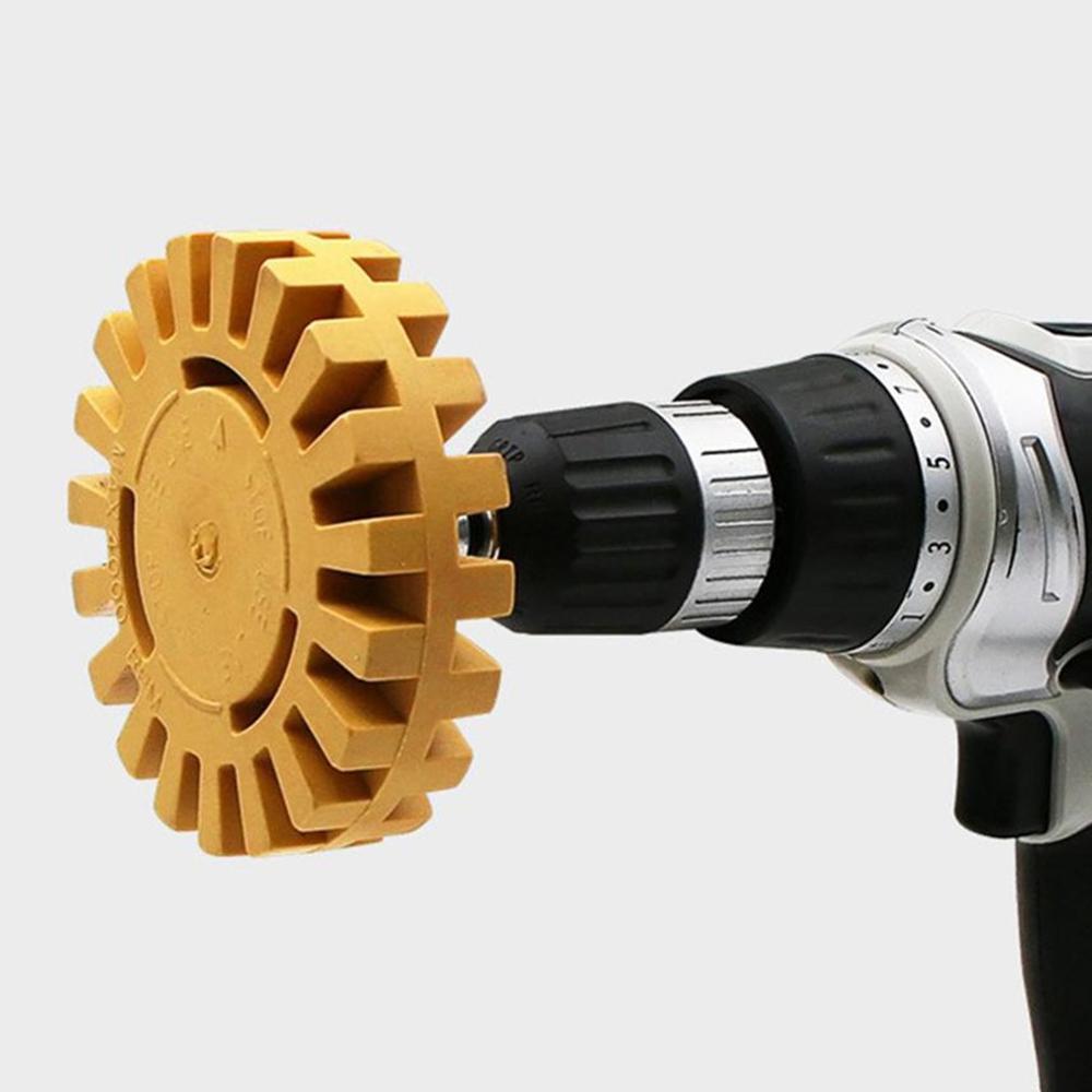 Rueda de goma Universal de 4 pulgadas para eliminar pegamento de coche, pegatina adhesiva, herramienta de pintura de reparación de automóviles, rueda de goma de borrar