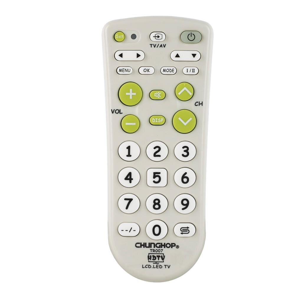 Universal Infrared IR TV Set Remote Control Super Compatible Chunghop TR007 Large Buttons Big Keys