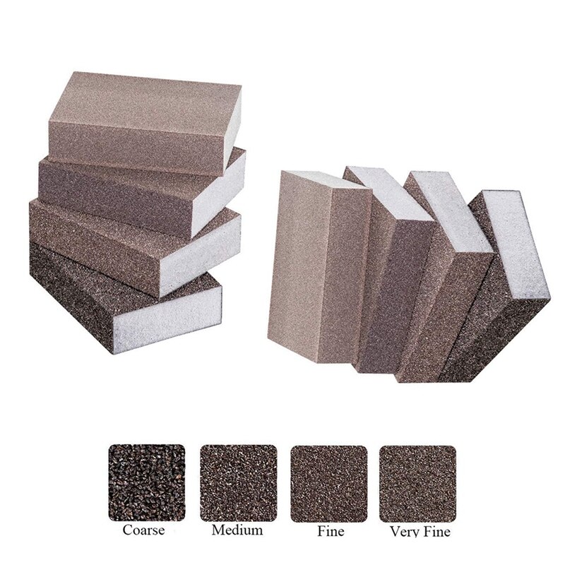 8Pack Sanding Sponges Coarse Fine Sanding Blocks In 60-220 Grits Sand Foam Sandpaper For Metal Wood Polish