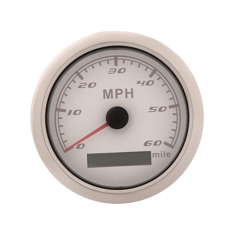 Waterdichte Auto Boot Snelheidsmeter Gauge 316 Rvs Bezel Snelheid Kilometerteller 30/60/120 Mph Zonder Gps Antenne Fit Voor 9 ~ 32V: WS 60MPH
