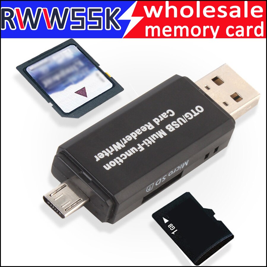 3 in 1 USB 2.0 Multi-function TF SD SDHC SDXC Card Reader Triplet OTG card reader Adapter