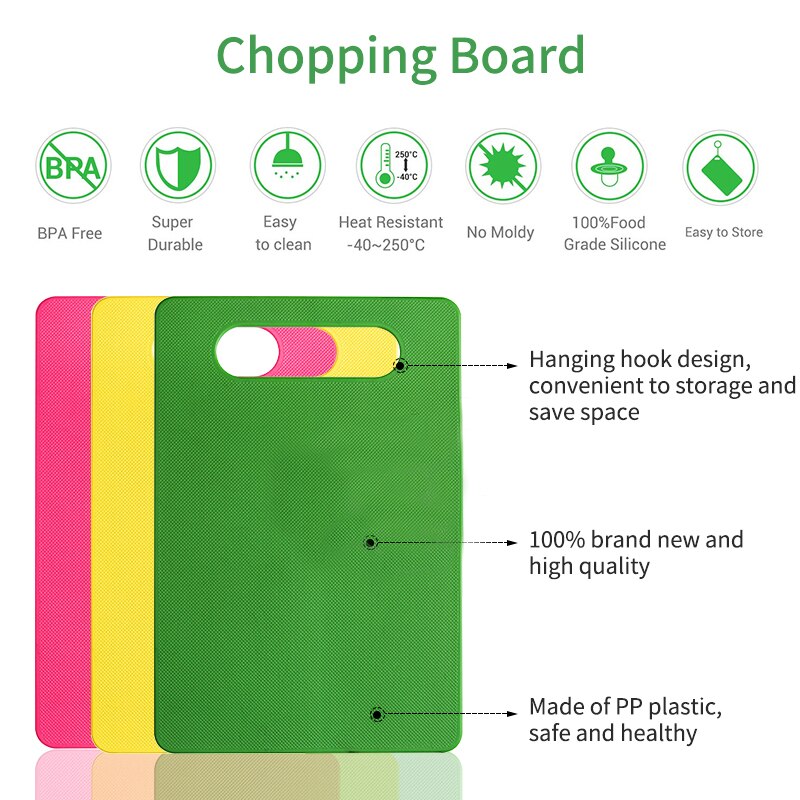 Plastic Cutting Board Foods Classification Boards Outdoors Camping Vegetable Fruits Meats Bread Cutting Chopping Blocks