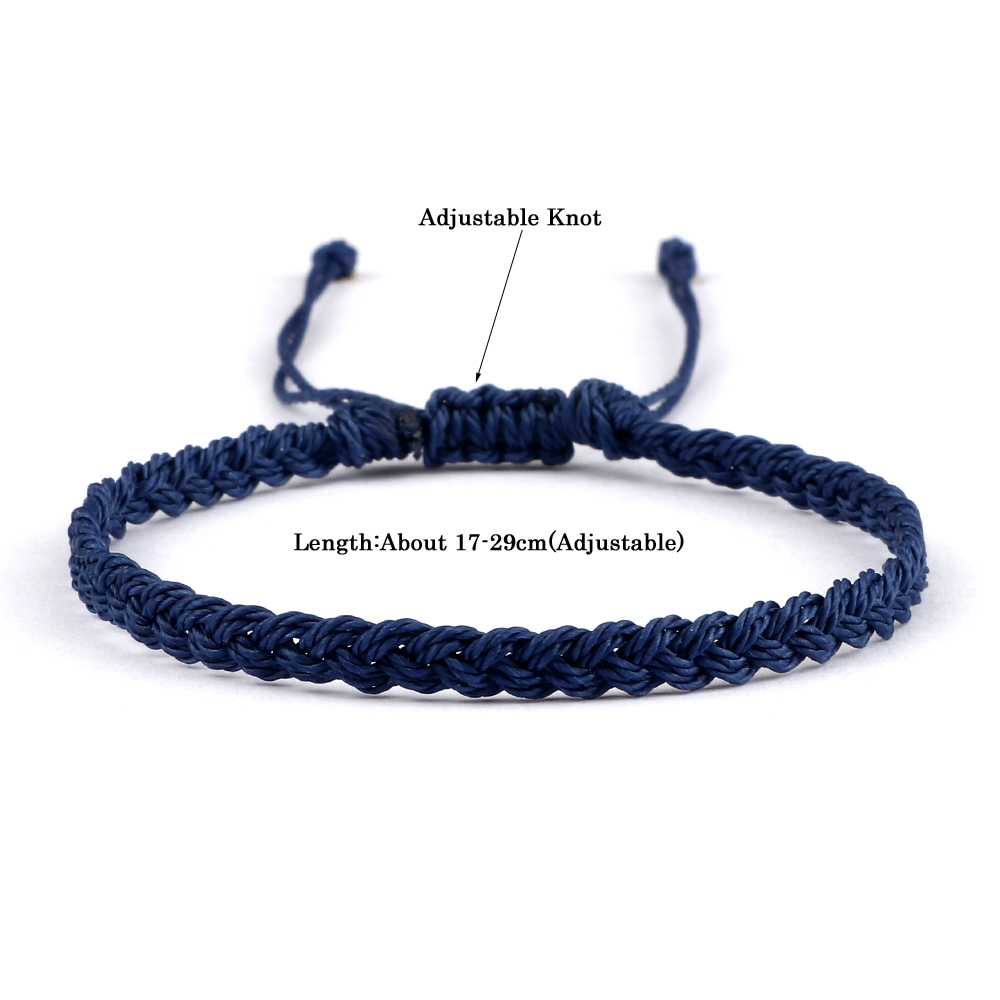 Pulsera de hilo de cera impermeable ajustable para mujeres y hombres, pulsera budista tibetana tejida hecha a mano, joyería de oración de la suerte de la amistad