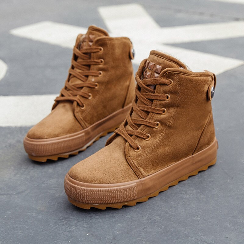 Ankelstøvletter dame vinter snø korte støvler dame uformelt plattformstøvler svarte kilesko til kvinner bota feminina