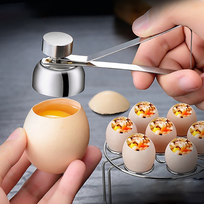 Stainless Steel Boiled Egg Scissors Topper Cutter Shell Opener Raw Egg Cracker Separator Kitchen Tools Eggs Cutter Knocker·