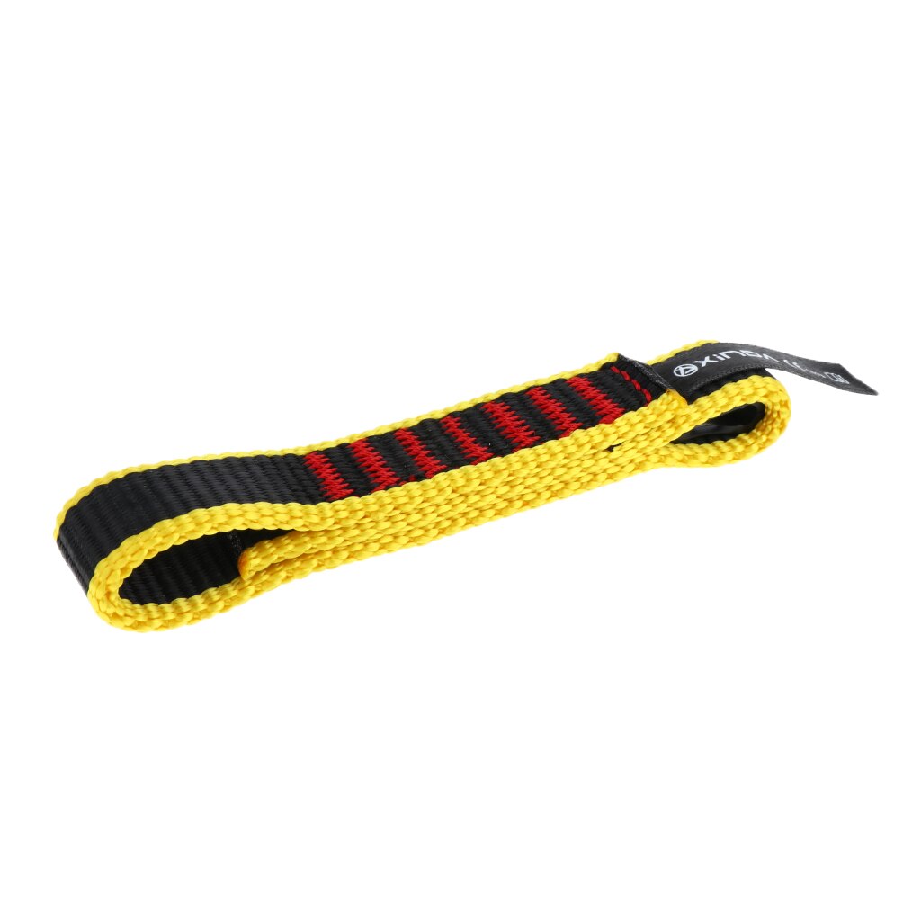 22KN Rock Climbing Quick Draw Nylon Open Sling Mountaineering Carabiner Hardware Webbing Strap Lanyard: Yellow 11cm